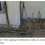 Figure 5: New piping for laboratory water, air, vacuum, and LPG
